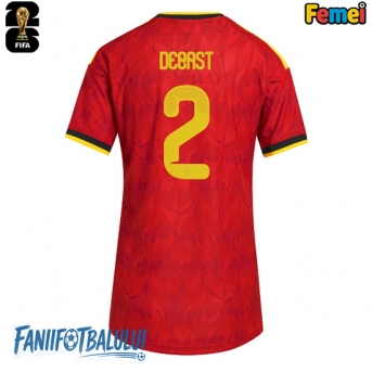 Belgia Zeno Debast #2 Echipament de Fotbal Replică Mondial 2026 Femei Acasa